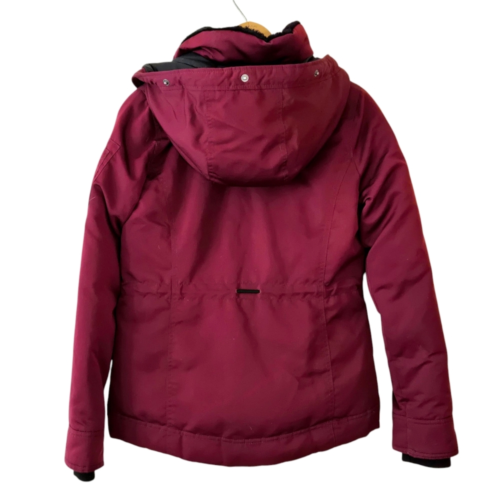 Hollister Ultimate Down Jacket Hooded Burgundy Red, Outdoors Skiing Winter XS - Picture 7 of 15